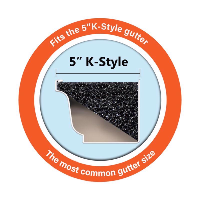 GutterFoam Original 5 in. W X 48 in. L Black Polyether Outdoor Foam Gutter Guard 8 pk