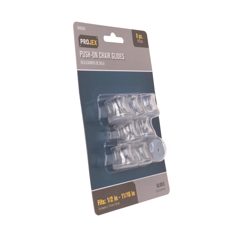 Projex Gray 1 in. Push-On Polymer Chair Glide 8 pk
