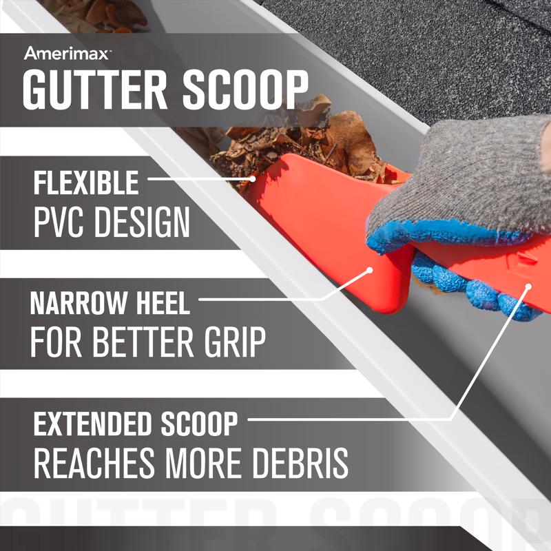 Amerimax 4 in. H X 3.13 in. W X 16.5 in. L Red Plastic Gutter Scoop