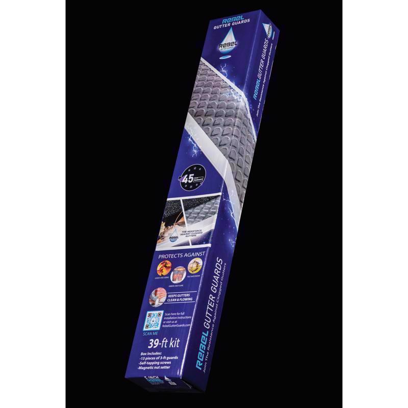 Rebel Gutter Guards 5 in. W X 39 ft. L Gray Aluminum Gutter Guard 13 pk