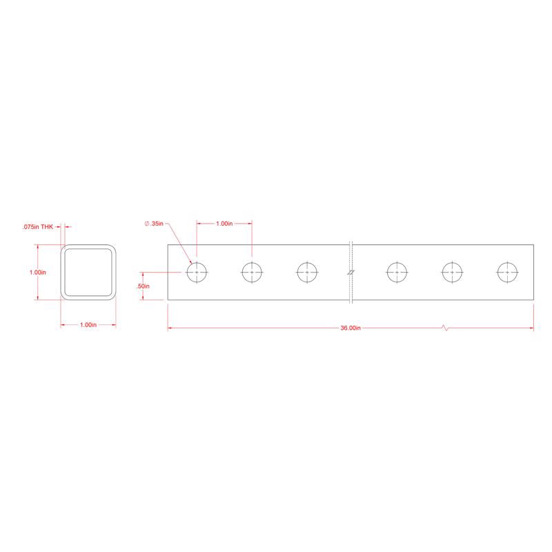 SteelWorks 1 in. D X 3 ft. L Tube