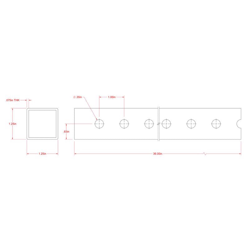 SteelWorks 1-1/4 in. D X 3 ft. L Tube