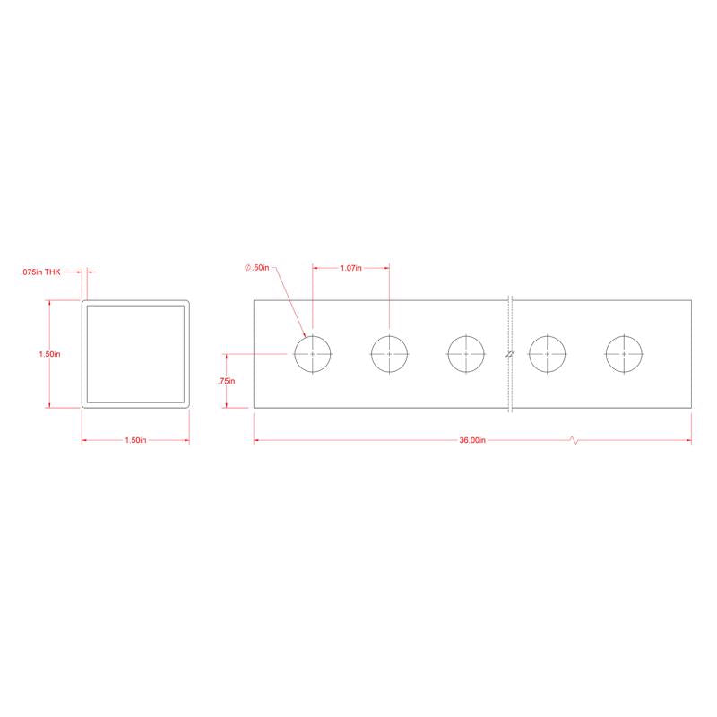 SteelWorks 1-1/2 in. D X 3 ft. L Tube