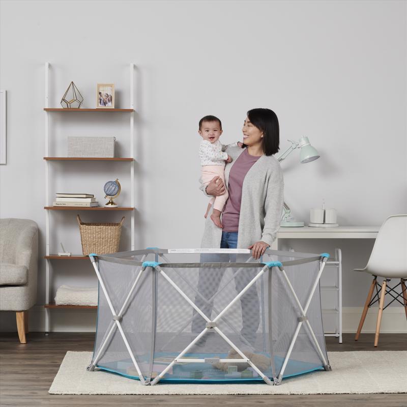 Regalo Gray/White Metal Play Yard