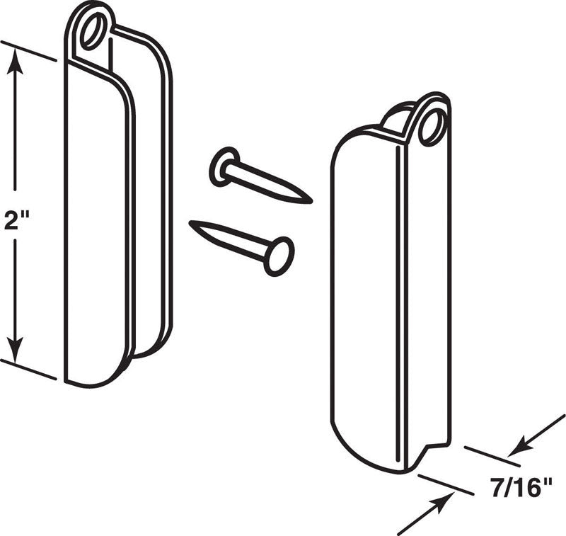 Prime-Line Painted White Aluminum 7/16 in. W X 2 in. L Screen Top Hanger 2 pk