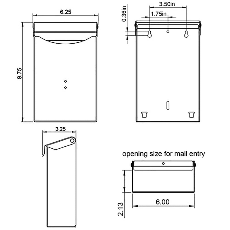 Architectural Mailboxes City Classic Galvanized Steel Wall Mount Black Mailbox