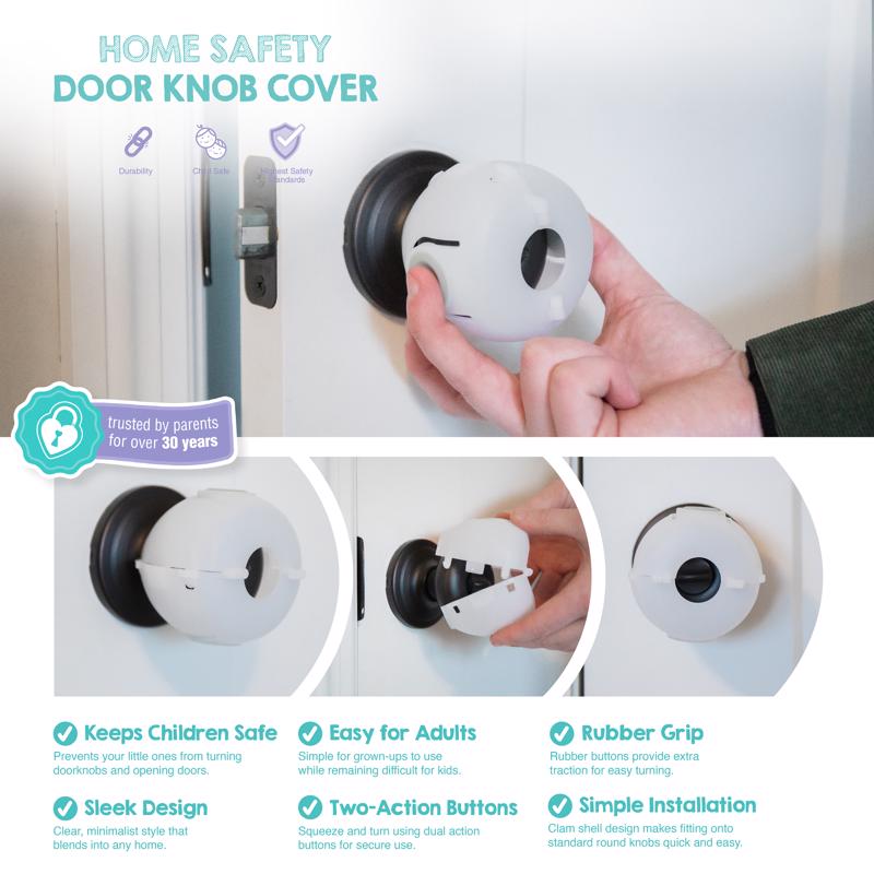 Regalo Clear Plastic Door Knob Covers 3 pk