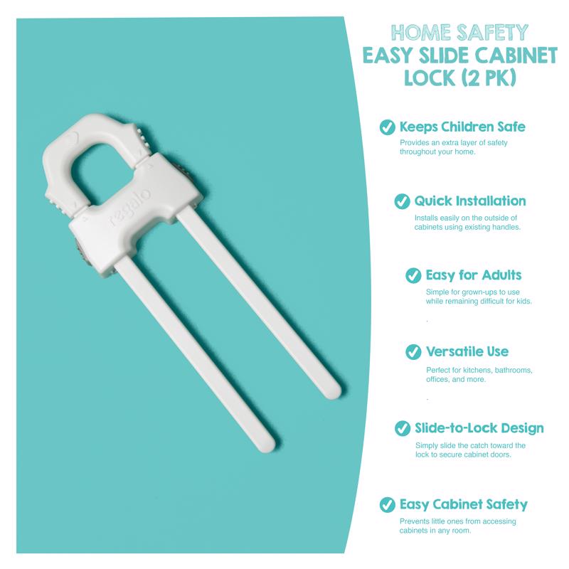 Regalo White Plastic Cabinet Locks 2 pk