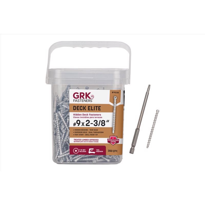 GRK Fasteners Deck Elite No. 9 in. X 2-3/8 in. L Silver Star Trim Head Deck Screws 350 pk