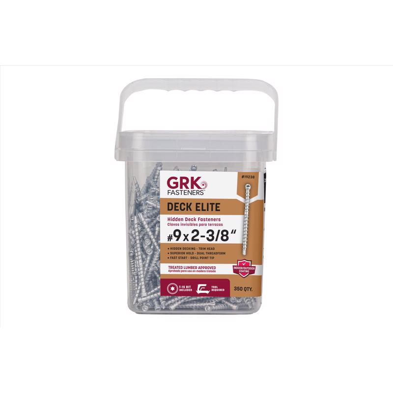 GRK Fasteners Deck Elite No. 9 in. X 2-3/8 in. L Silver Star Trim Head Deck Screws 350 pk