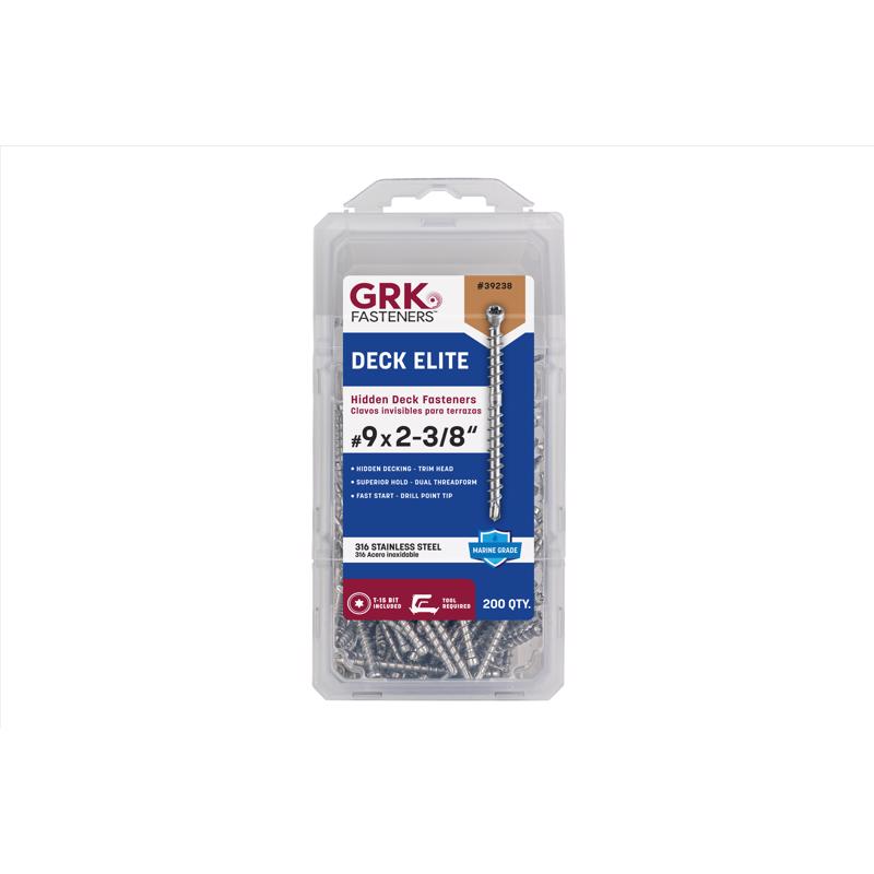 GRK Fasteners No. 9 in. X 2-3/8 in. L Silver Star Trim Head Deck Screws