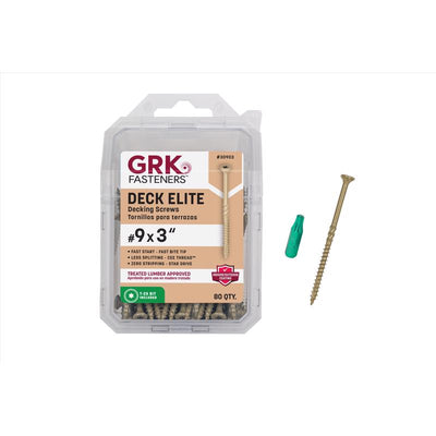 GRK Fasteners Deck Elite No. 9 in. X 3 in. L Gold Star Bugle Head Deck Screws