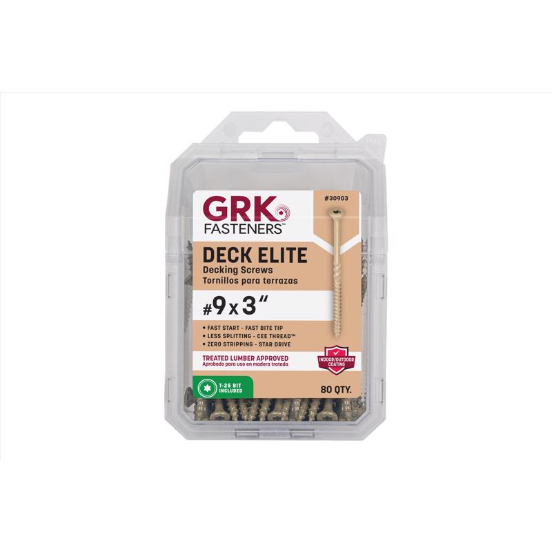 GRK Fasteners Deck Elite No. 9 in. X 3 in. L Gold Star Bugle Head Deck Screws