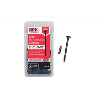 GRK Fasteners RSS 5/16 or No. 15 in. X 3-1/8 in. L Star Black W-Cut Structural Wood Screws