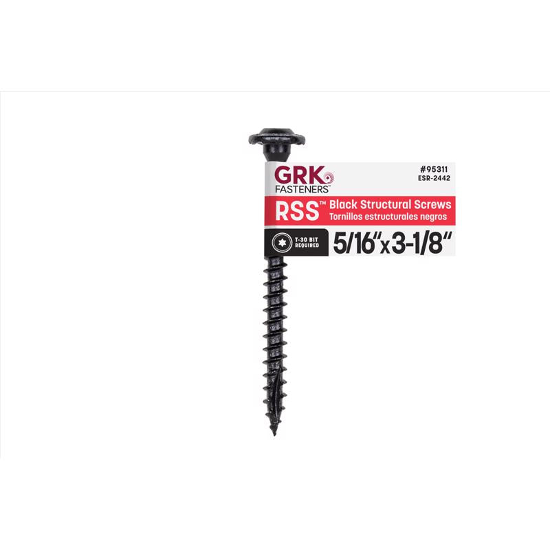 GRK Fasteners RSS 5/16 or No. 15 in. X 3-1/8 in. L Star Black W-Cut Structural Wood Screws