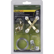 HILLMAN ReadyNail Polished Brass Gold Picture Hanging Kit 30 lb 10 pc