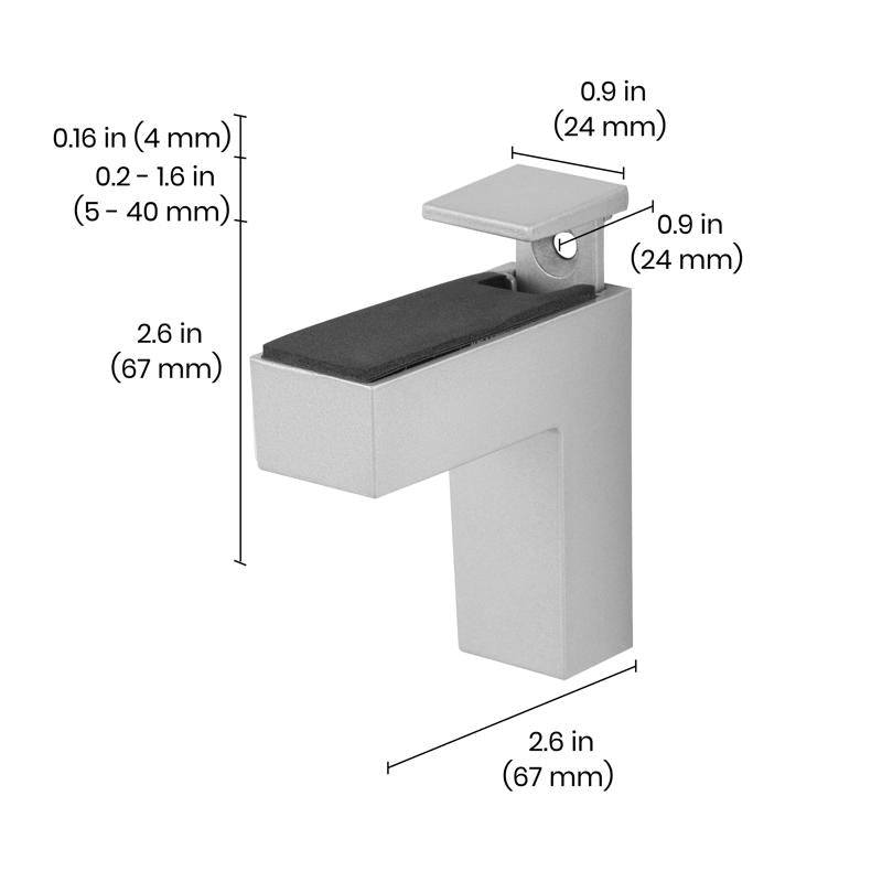Dolle Eliot 4.4 in. H X 0.9 in. W X 2.6 in. D Silver Metal Shelf Clips