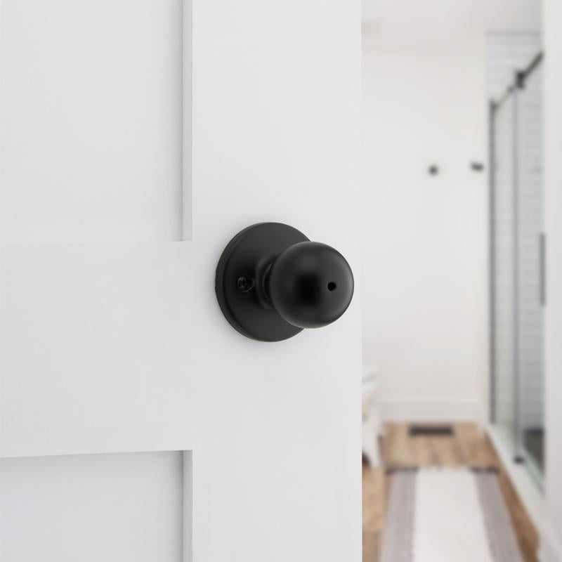 Kwikset Polo Matte Black Privacy Knob Right or Left Handed