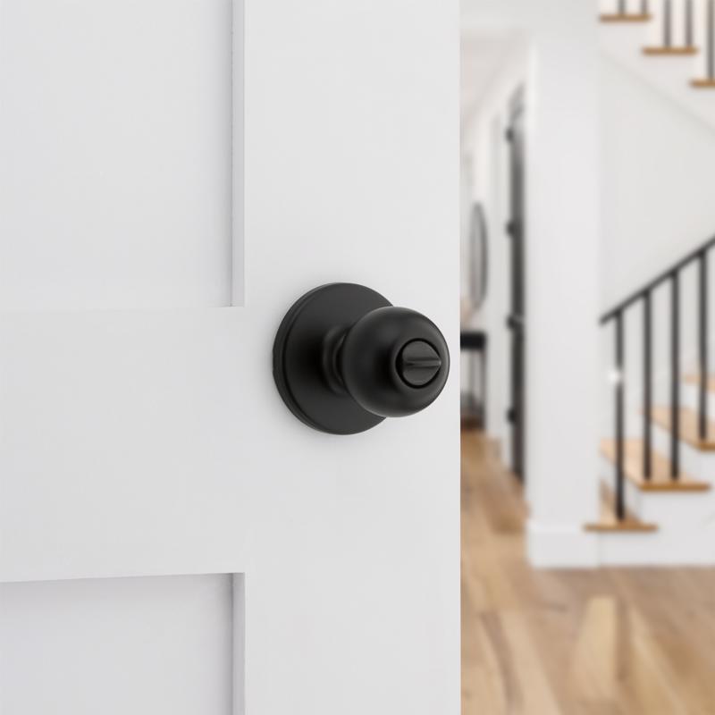 Kwikset Polo Matte Black Privacy Knob Right or Left Handed