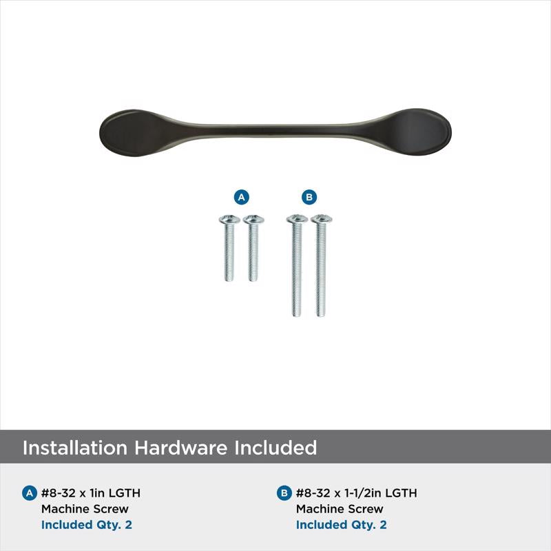 Amerock Transitional Arch Cabinet Pull 3 in. Matte Black Black
