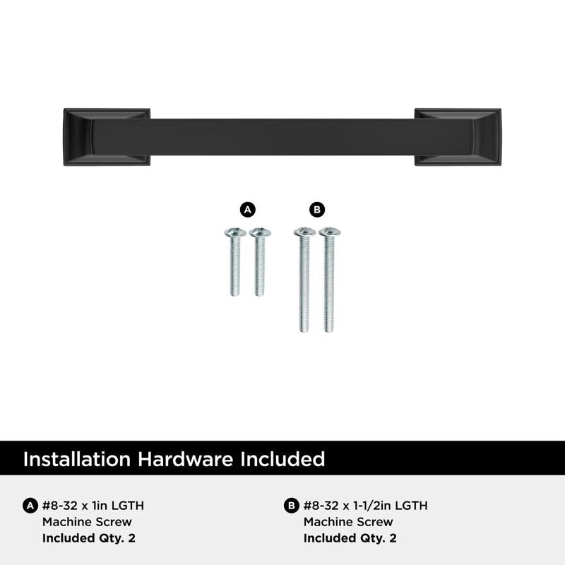 Amerock Everyday Basics Transitional Arch Cabinet Pull 3-3/4 in. Matte Black Black