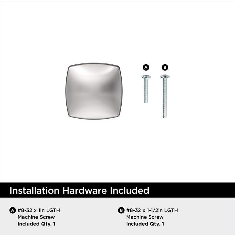 Amerock Everyday Basics Garfield Square Cabinet Knob 1-3/16 in. D 1 in. Polished Chrome