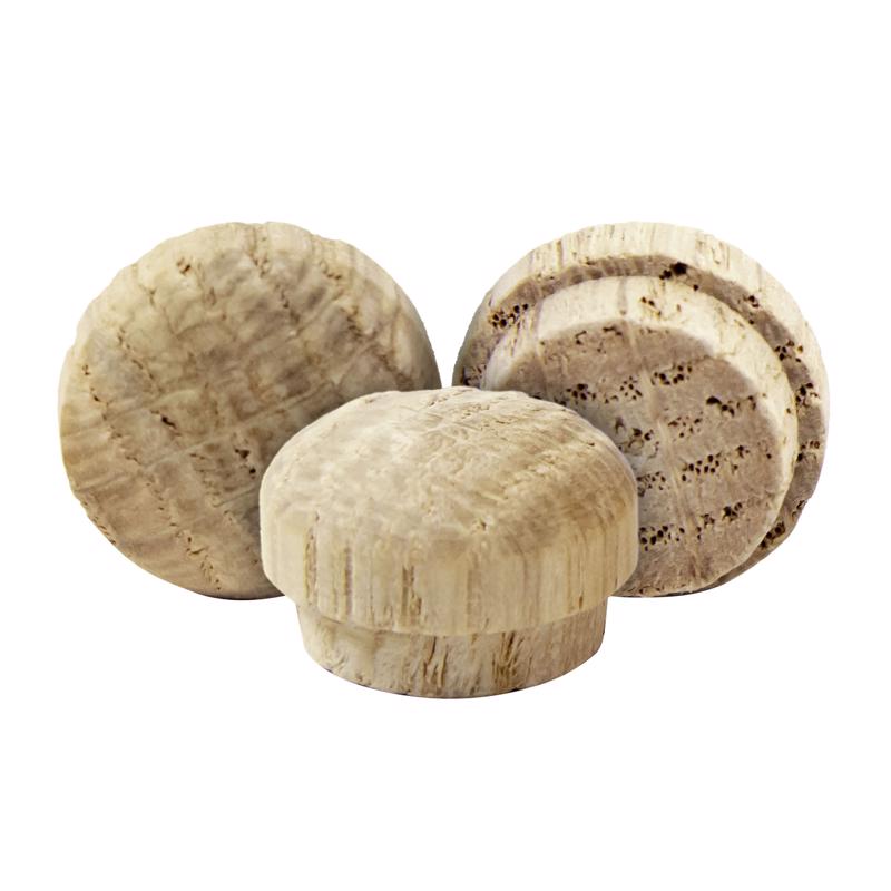 Richelieu Round Oak Button Plug 1/2 in. D X .63 in. L 25 pk Natural