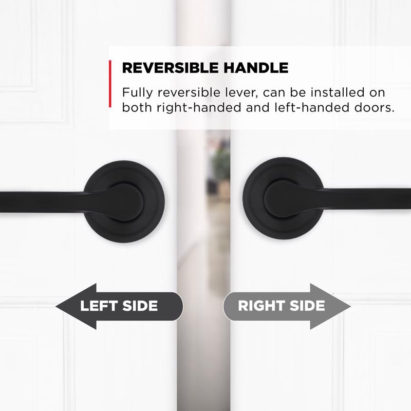 Kwikset Matte Black Passage Lever Right or Left Handed