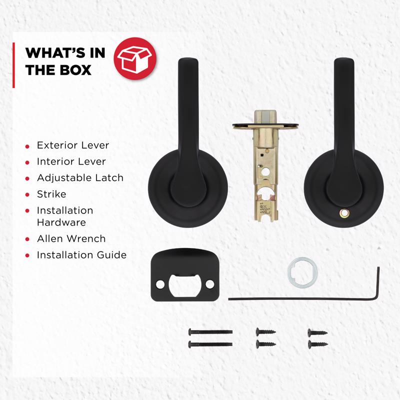 Kwikset Matte Black Passage Lever Right or Left Handed