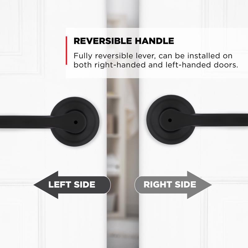 Kwikset Matte Black Privacy Lever Right or Left Handed
