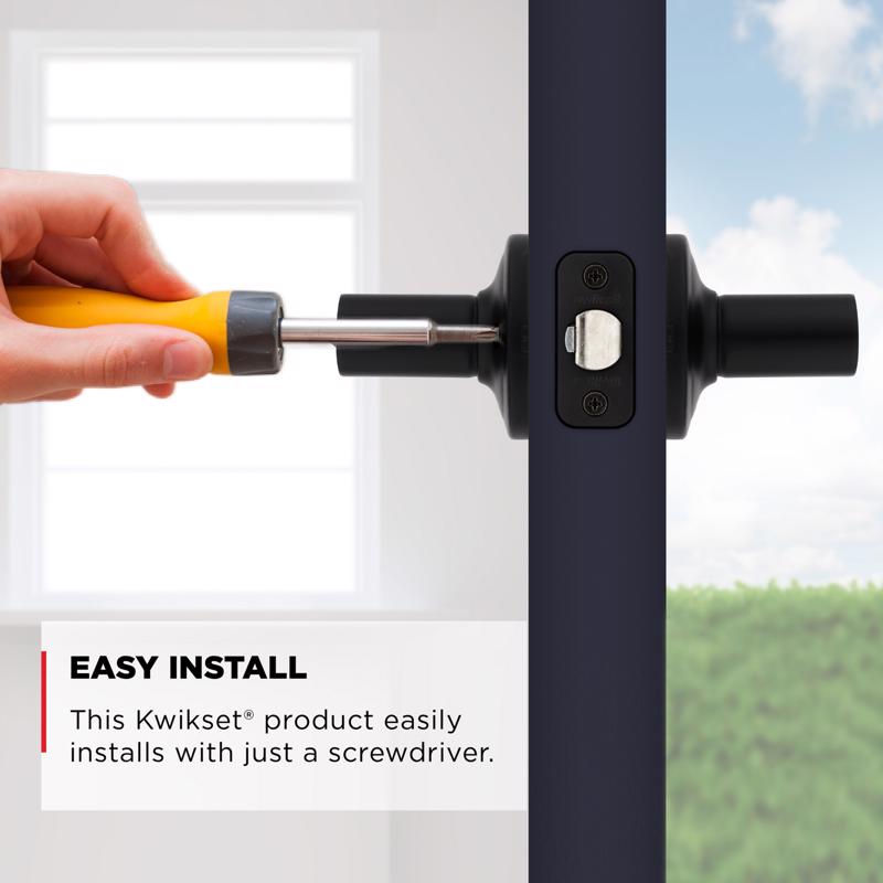 Kwikset Smartkey Security Matte Black Keyed Entry Lever KW1 1-3/4 in.