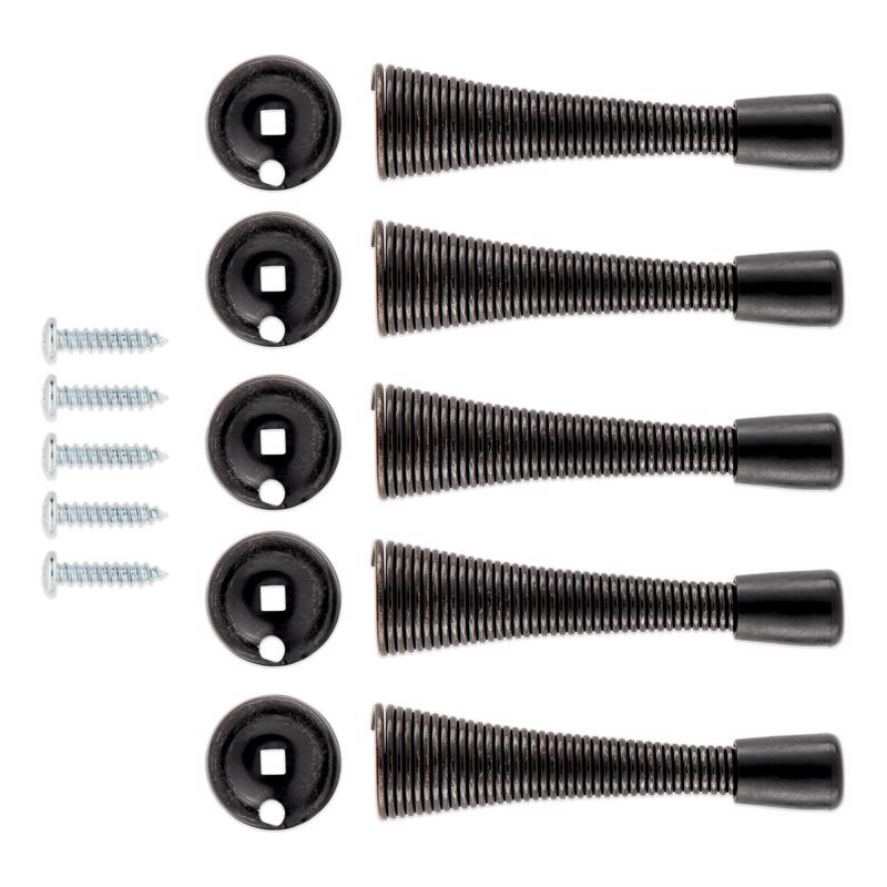 National Hardware 3.12 in. L Steel Matte Black Spring Door Stop Mounts to wall 0.93 in.