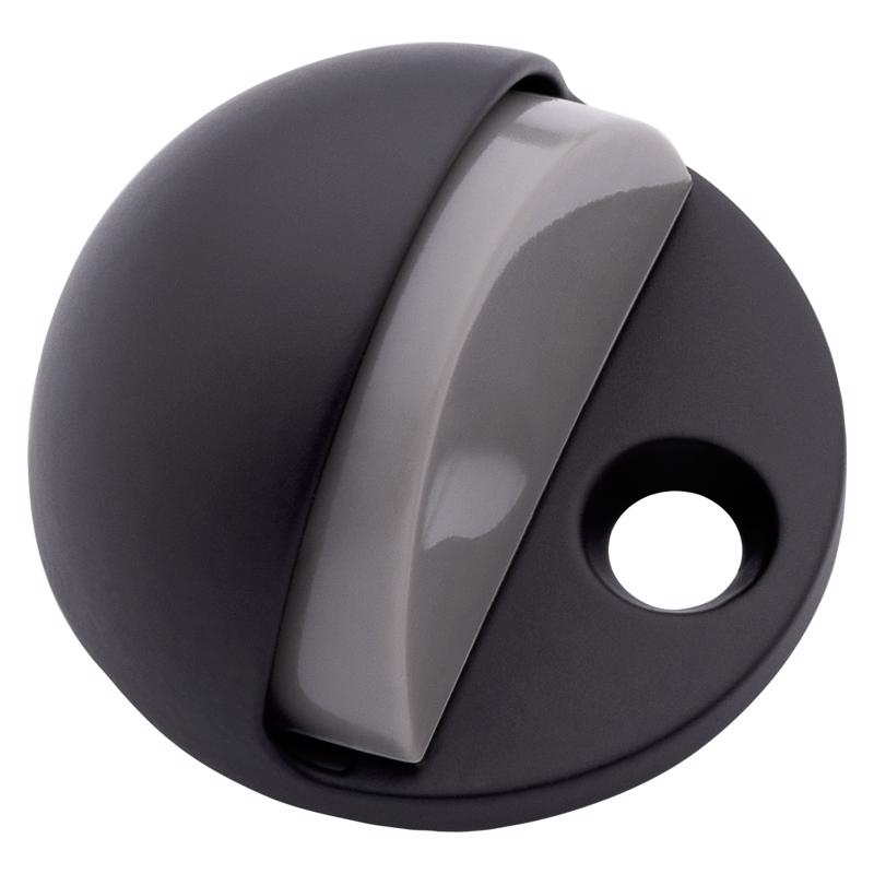 National Hardware Metal Matte Black Door Stop Mounts to floor 1.31 in.