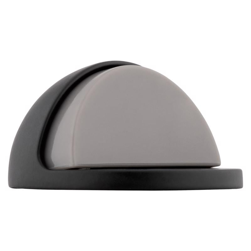 National Hardware Metal Matte Black Door Stop Mounts to floor 1.31 in.