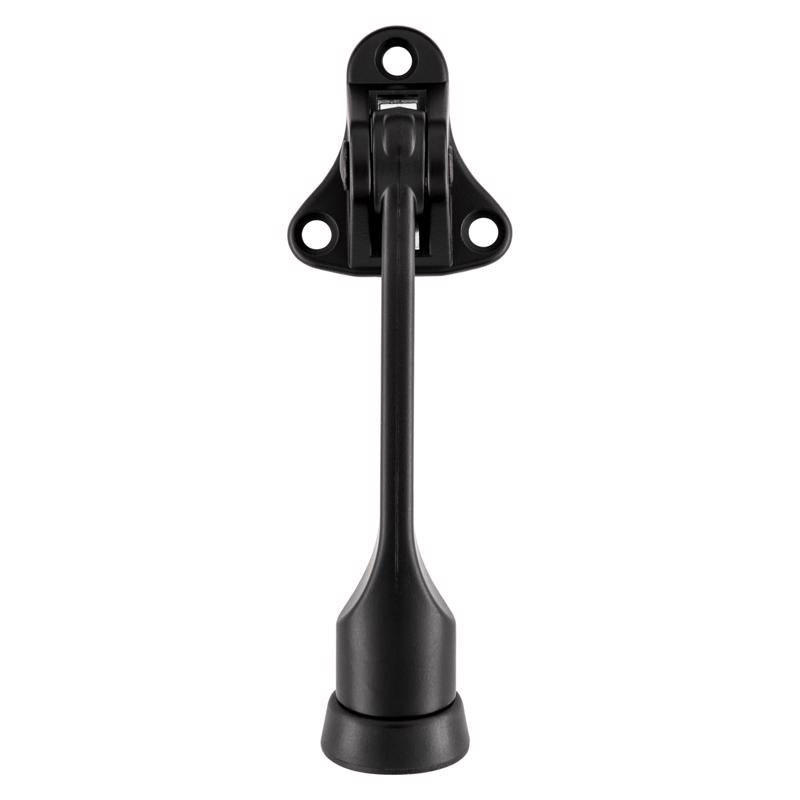 National Hardware Zinc Matte Black Kick-Down Door Holder Mounts to door 1.63 in.