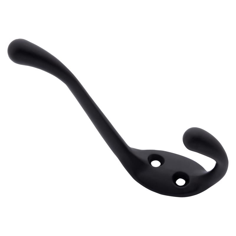 National Hardware Medium Matte Black Metal 3.30 in. L Heavy Duty Garment Hook 35 lb