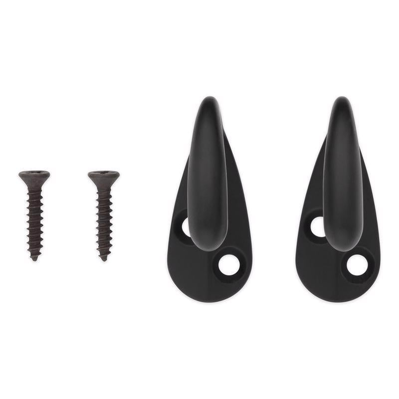 National Hardware Medium Matte Black Metal 3.94 in. L Rope/Tarp Hook 35 lb