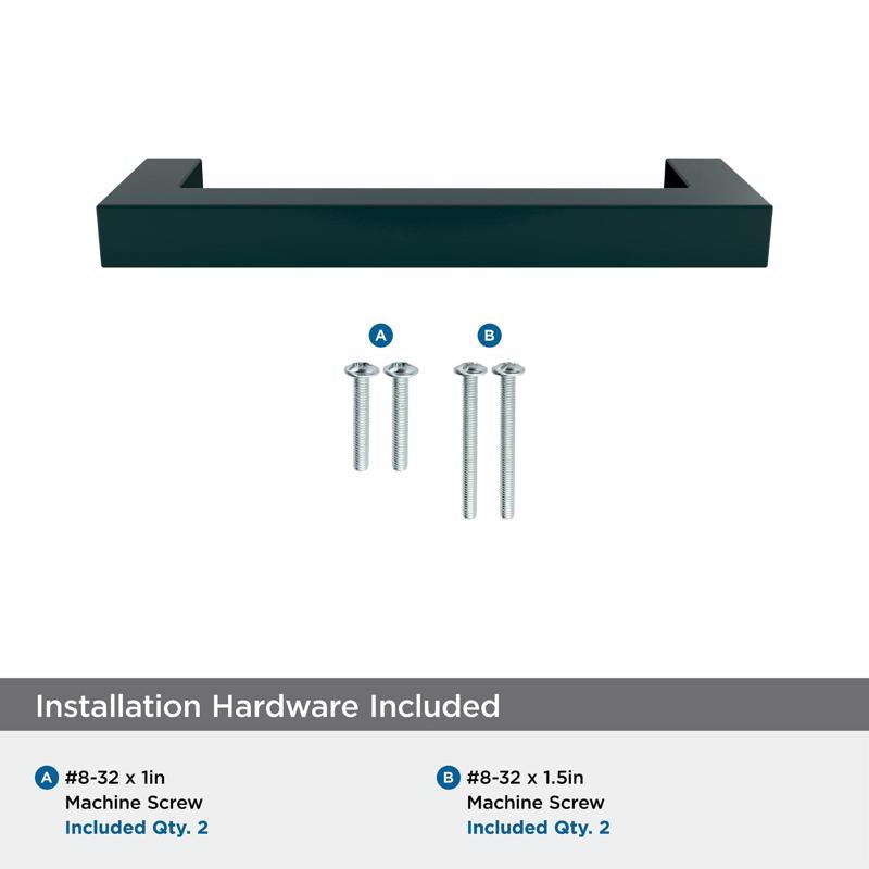 Amerock Monument Contemporary Bar Cabinet Pull 3-3/4 in. Matte Black Black