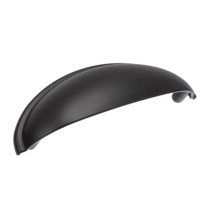 Amerock Transitional Cup Cabinet Cup Pull 3 in. Matte Black Black