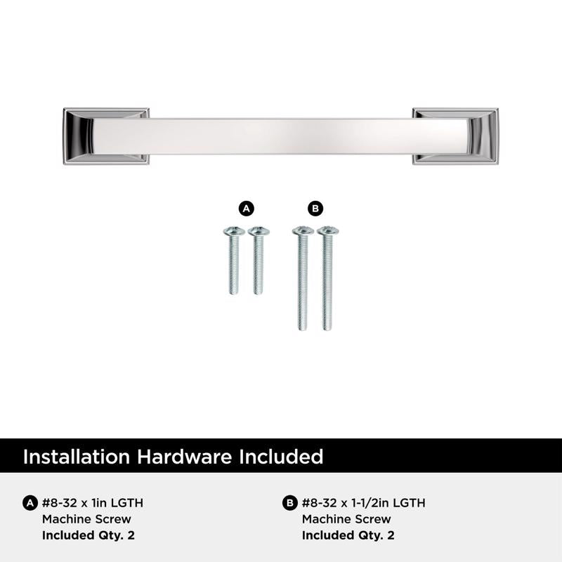 Amerock Incisive Transitional Arch Cabinet Pull 3-3/4 in. Polished Chrome Silver