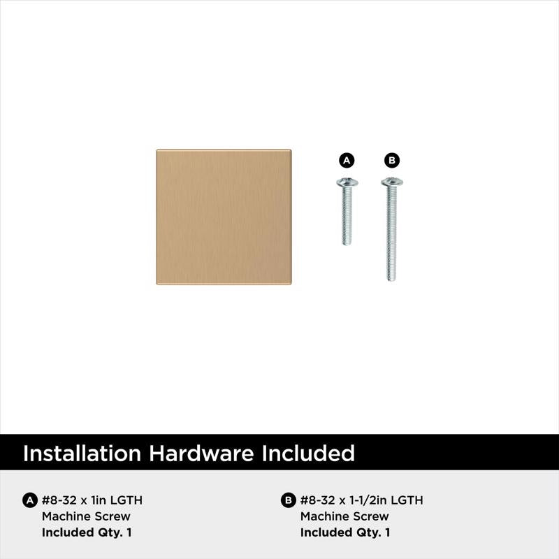 Amerock Pedestal Transitional Square Cabinet Knob 1 in. Champagne Bronze