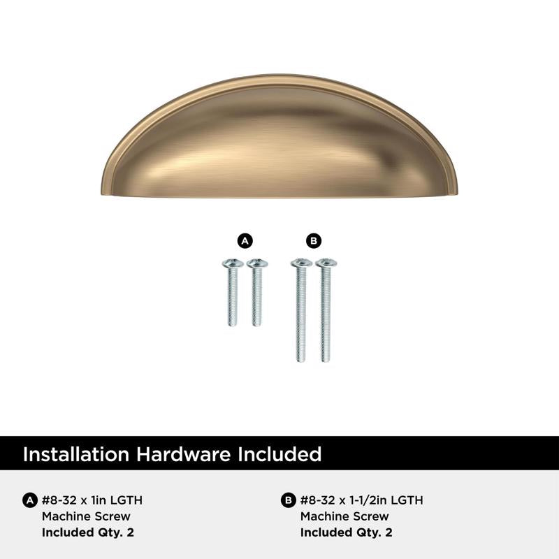 Amerock Transitional Cup Cabinet Cup Pull 3 in. Champagne Bronze Gold
