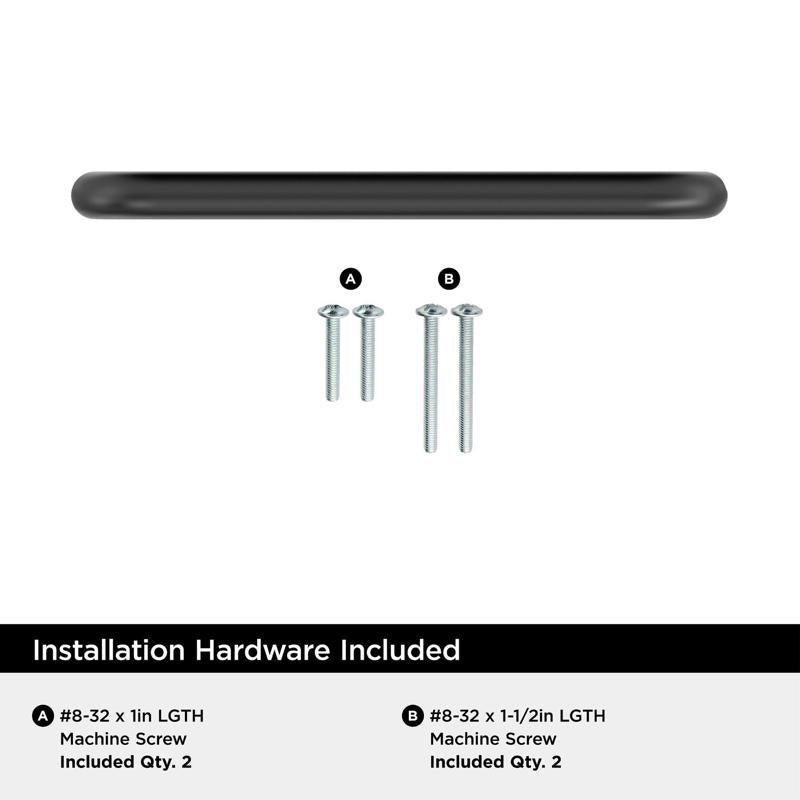 Amerock Contemporary Arch Cabinet Pull 4 in. Matte Black Black