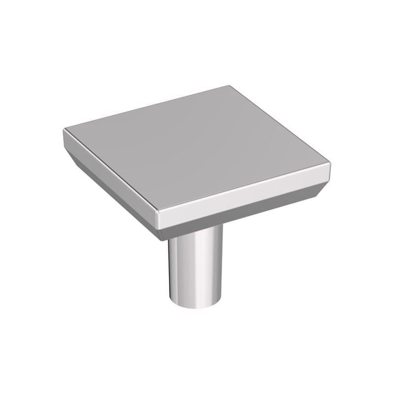 Amerock Chamfered Edge Contemporary  Square Cabinet Knob 1 in. Polished Chrome