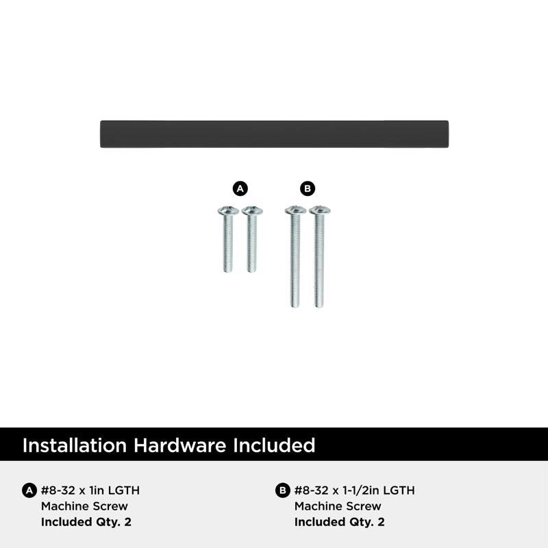 Amerock Cityscape Contemporary Bar Cabinet Pull 3 in. Matte Black Black