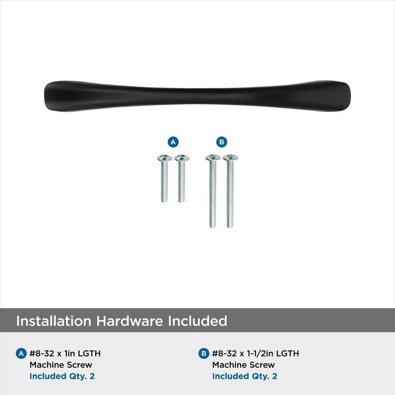 Amerock Contemporary Arch Cabinet Pull 3-3/4 in. Matte Black Black