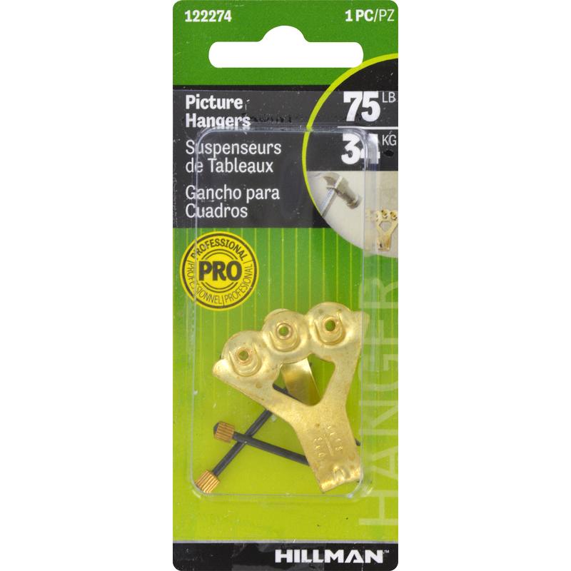 HILLMAN Brass-Plated Gold Classic Picture Hanger 75 lb