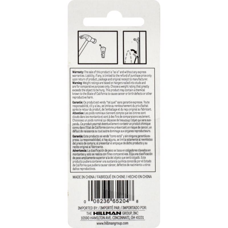 HILLMAN Brass-Plated Gold Classic Picture Hanger 30 lb 3 pk