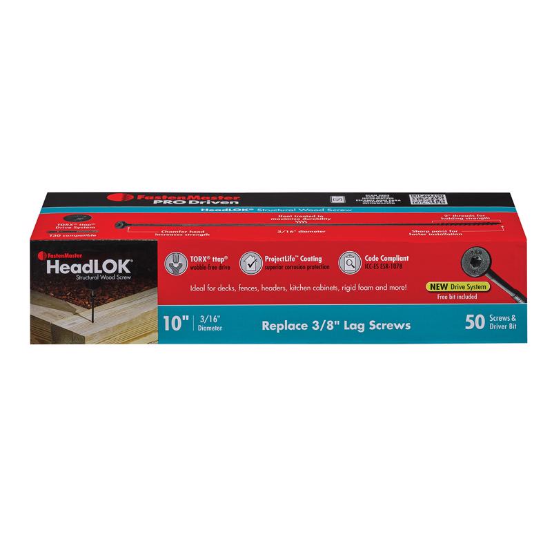 FastenMaster Headlok 10 in. L Torx Ttap T30 Coarse Structural Wood Screws