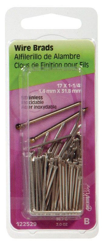 HILLMAN 17 Ga. X 1-1/4 in. L Stainless Steel Brad Nails 2 oz